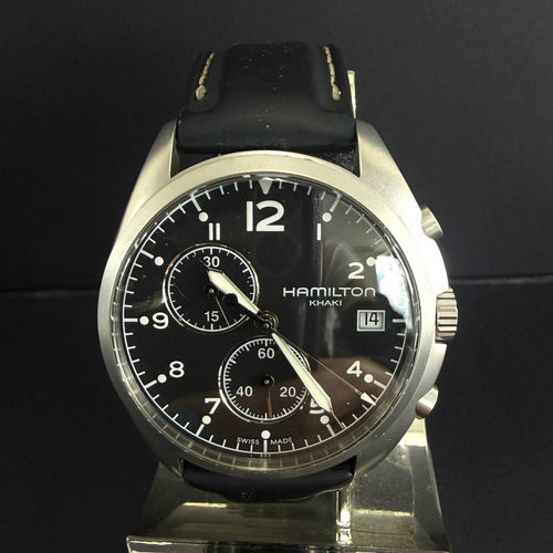 HAMILTON Khaki Aviation Pilot Pioneer Chronograph H765520 Quartz Black Dial Swiss Watch