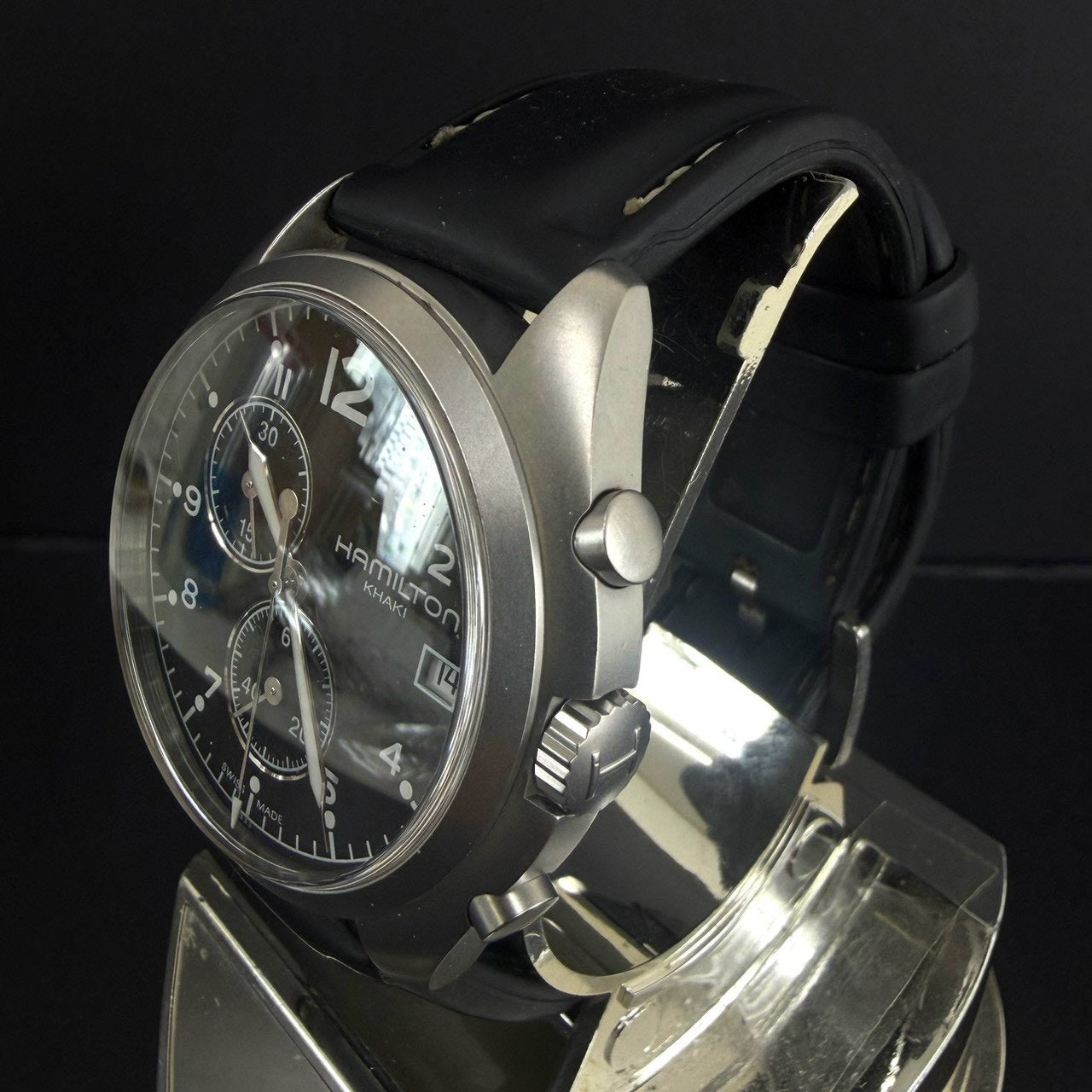 HAMILTON Khaki Aviation Pilot Pioneer Chronograph H765520 Quartz Black Dial Swiss Watch