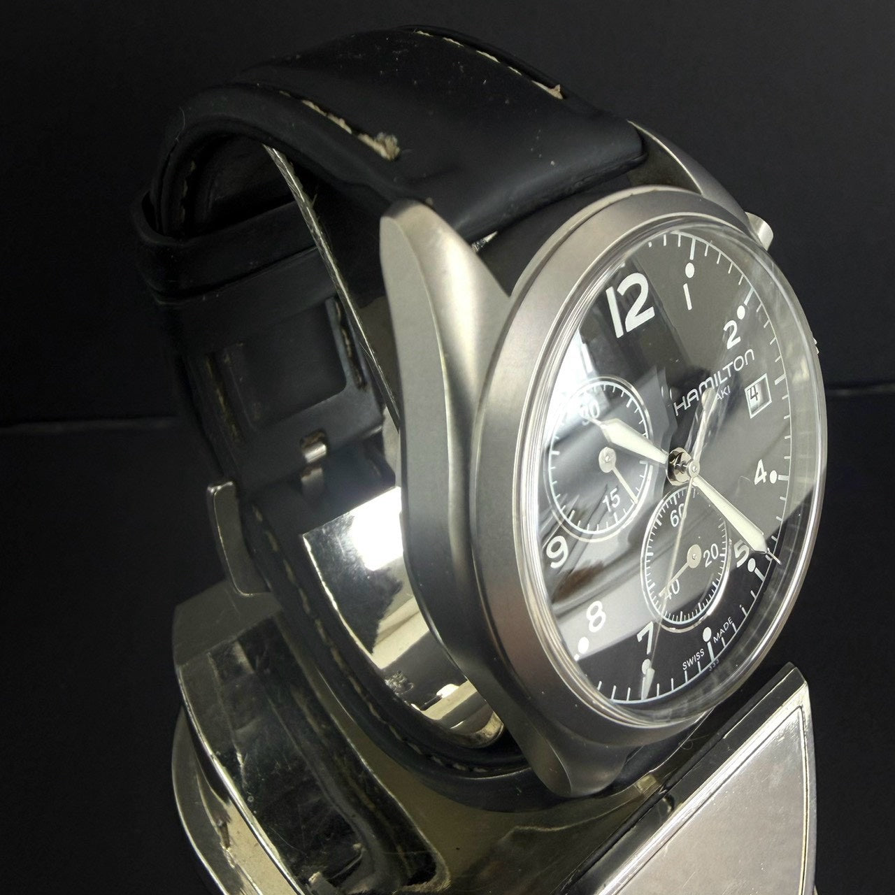 HAMILTON Khaki Aviation Pilot Pioneer Chronograph H765520 Quartz Black Dial Swiss Watch